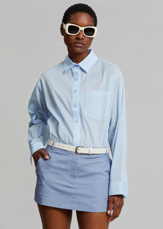 Women The Frankie Shop Tops Cleia Shirt Light Blue