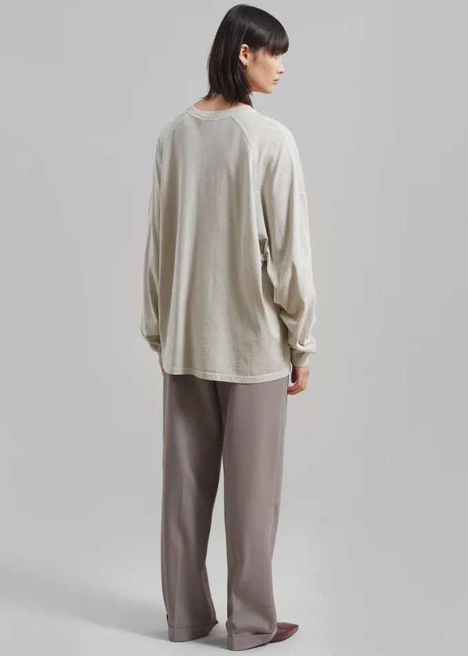 Women The Frankie Shop Tops Collins Long Sleeve Tee Beige