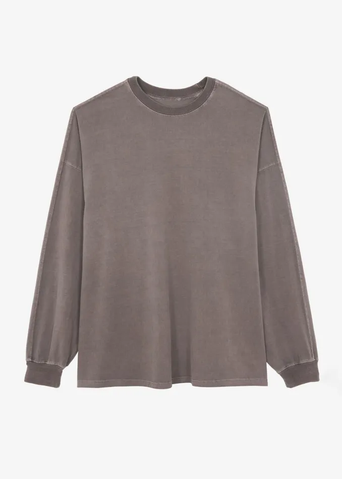 Women The Frankie Shop Tops Collins Long Sleeve Tee Brown