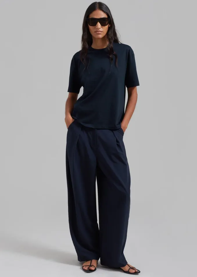 Women The Frankie Shop Tops Connell Boxy Tee Navy