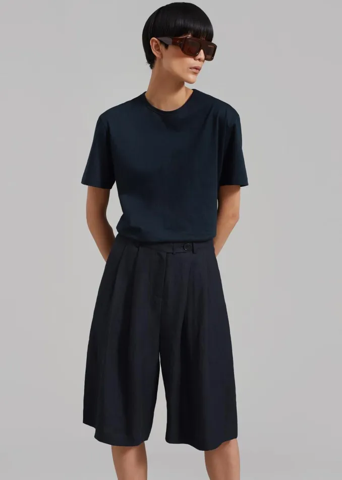 Women The Frankie Shop Tops Connell Boxy Tee Navy