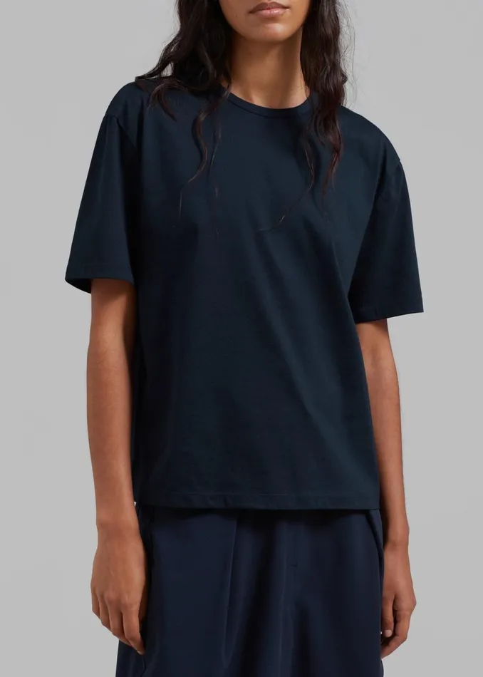 Women The Frankie Shop Tops Connell Boxy Tee Navy