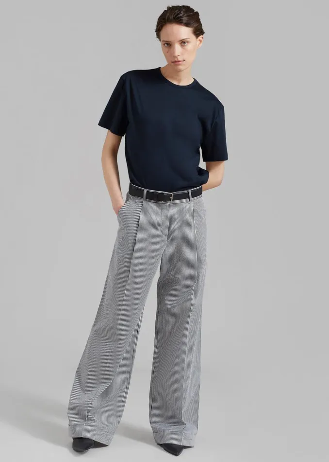 Women The Frankie Shop Tops Connell Boxy Tee Navy