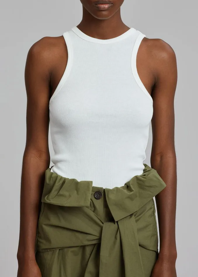Women The Frankie Shop Tops Corsy Ribbed Tank Optic White
