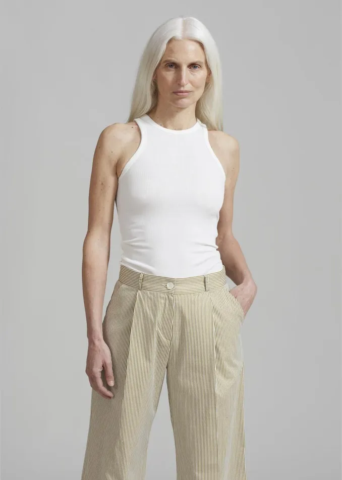 Women The Frankie Shop Tops Corsy Ribbed Tank Optic White