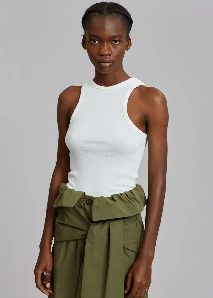 Women The Frankie Shop Tops Corsy Ribbed Tank Optic White