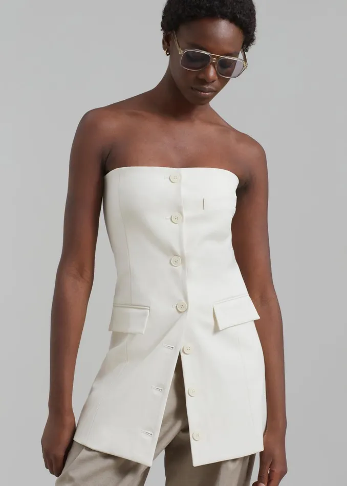 Women The Frankie Shop Tops Cyniah Strapless Vest Cream