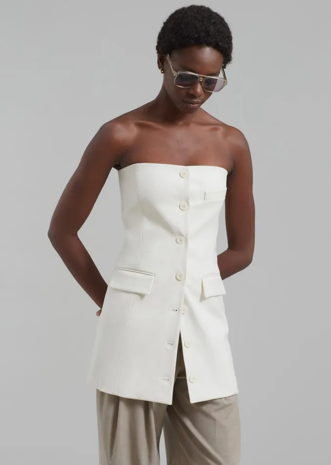Women The Frankie Shop Tops Cyniah Strapless Vest Cream