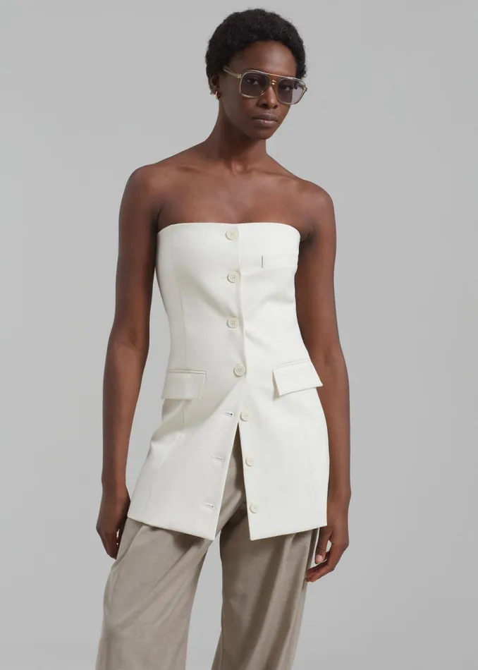 Women The Frankie Shop Tops Cyniah Strapless Vest Cream