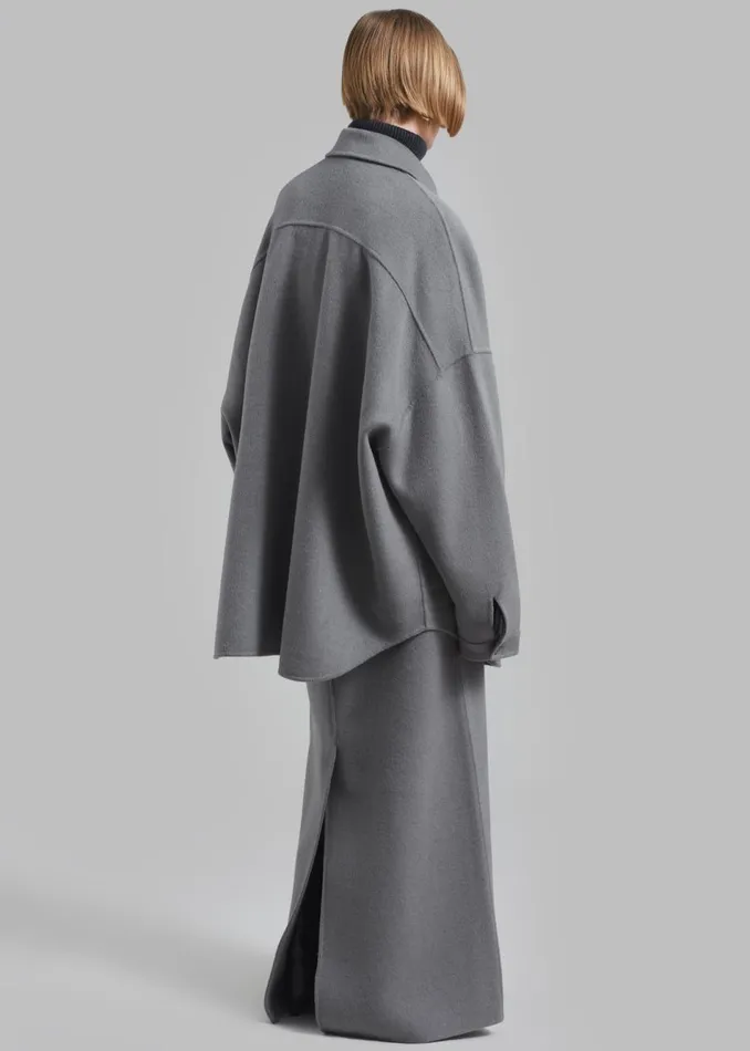 Women The Frankie Shop Tops Dallas Wool Overshirt Grey