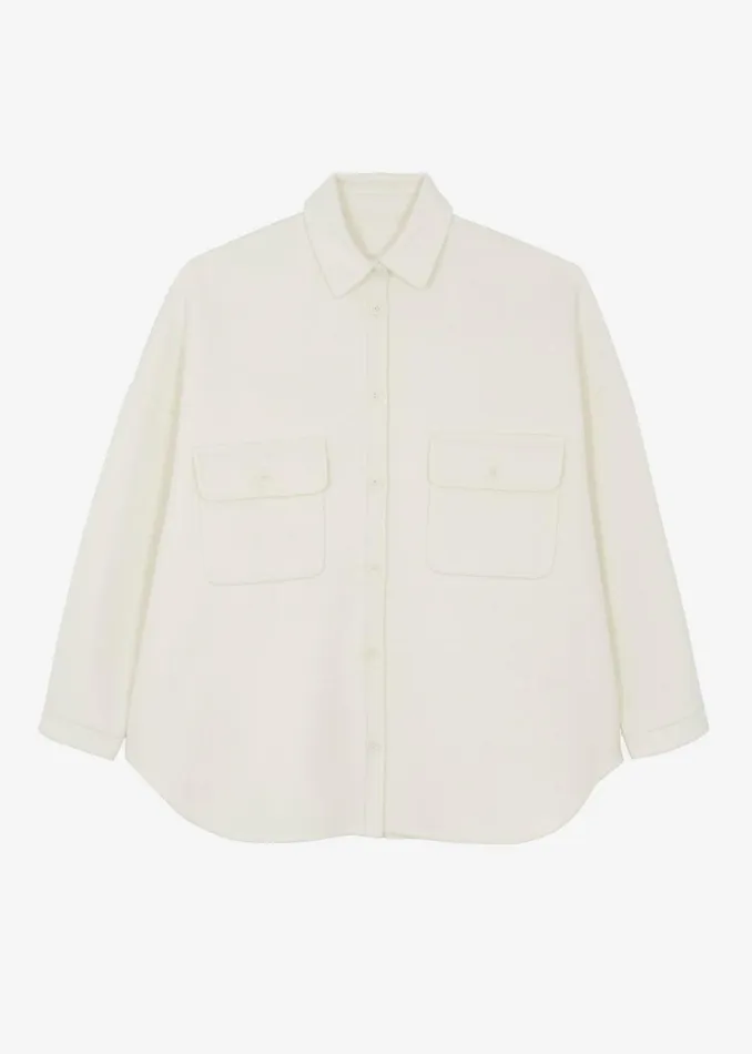 Women The Frankie Shop Tops Dallas Wool Overshirt Ivory