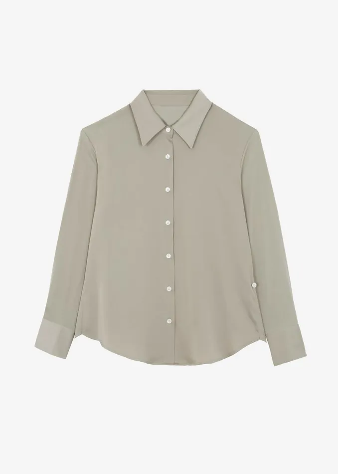 Women The Frankie Shop Tops Daylin Button Up Shirt Khaki