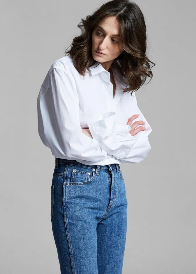 Women The Frankie Shop Tops Dusky Classic Oversized Shirt White