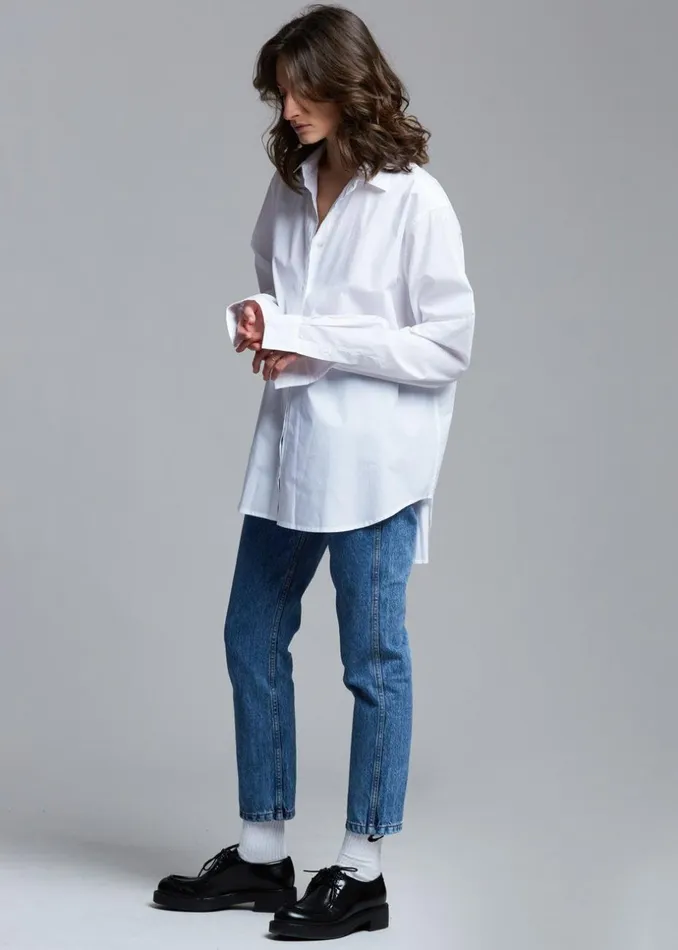 Women The Frankie Shop Tops Dusky Classic Oversized Shirt White