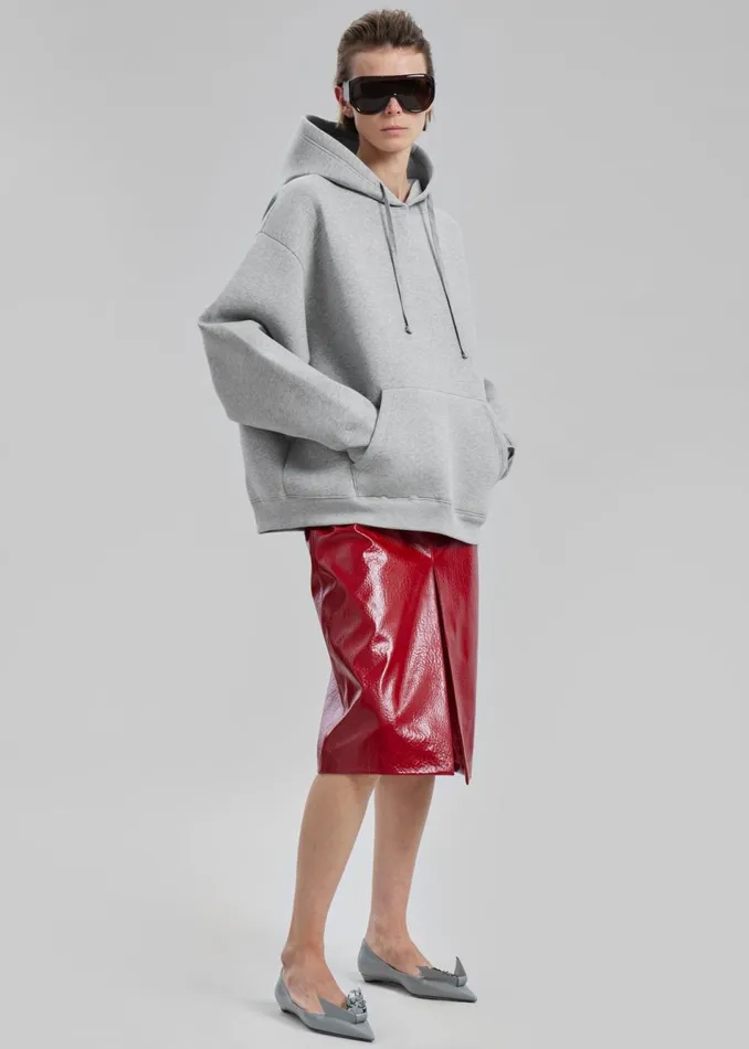 Women The Frankie Shop Tops Easton Oversized Hoodie Light Grey