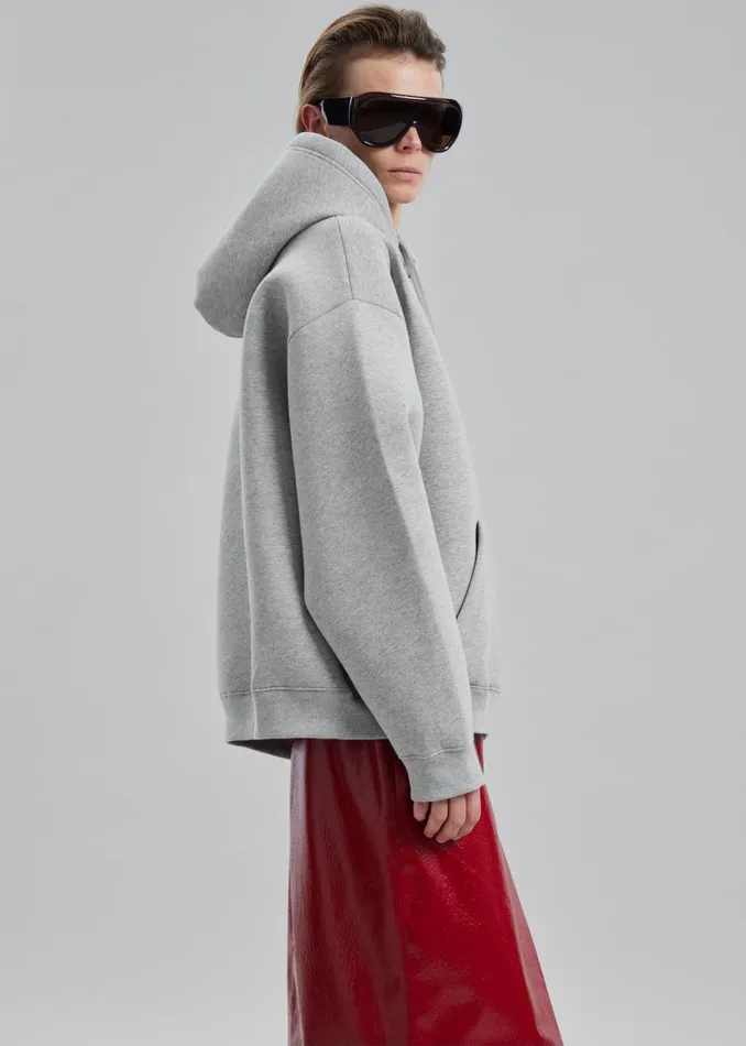 Women The Frankie Shop Tops Easton Oversized Hoodie Light Grey