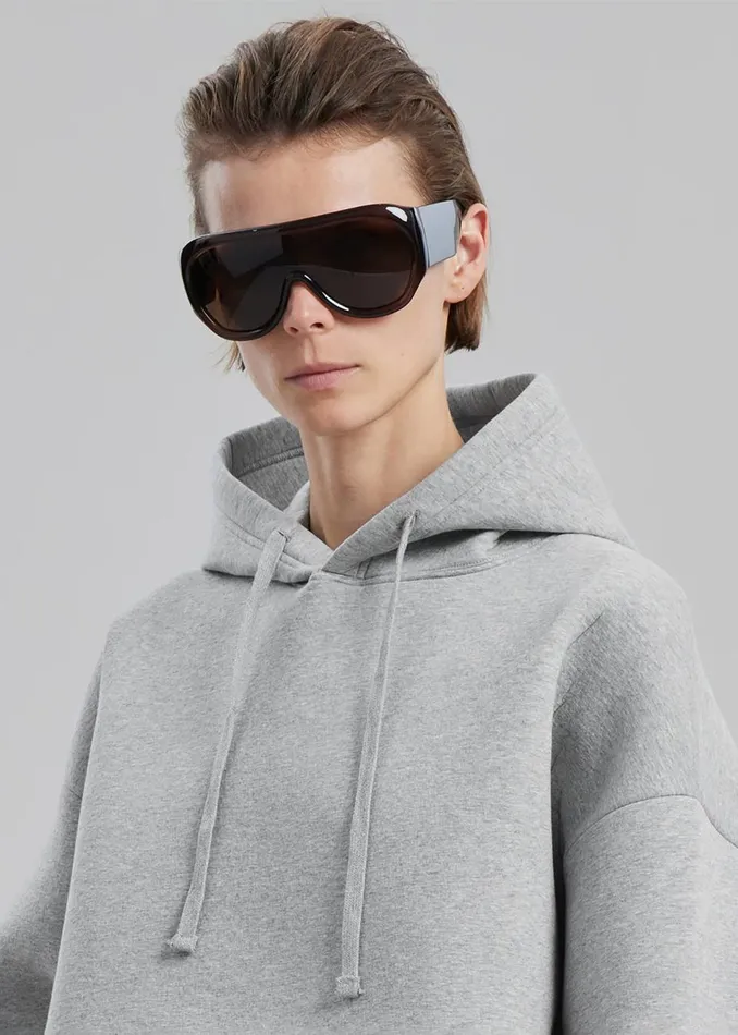 Women The Frankie Shop Tops Easton Oversized Hoodie Light Grey