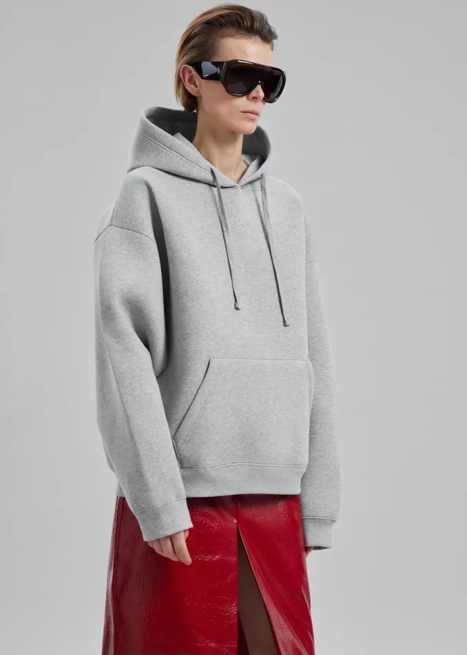 Women The Frankie Shop Tops Easton Oversized Hoodie Light Grey