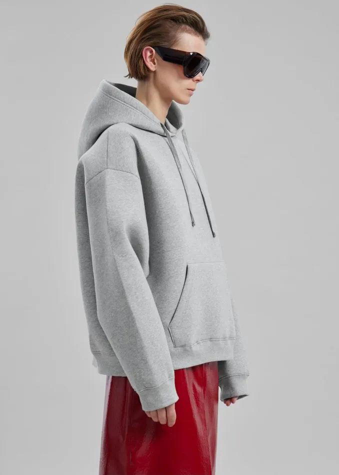 Women The Frankie Shop Tops Easton Oversized Hoodie Light Grey