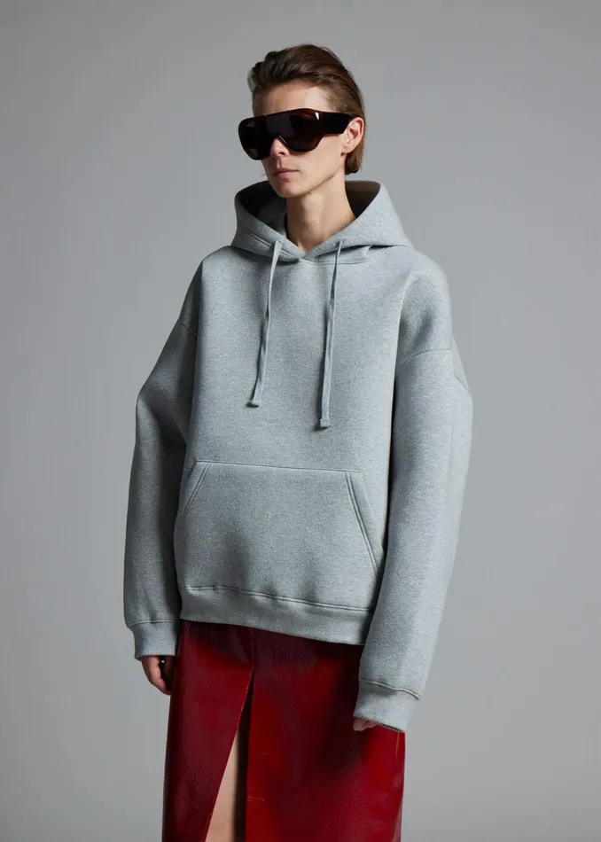 Women The Frankie Shop Tops Easton Oversized Hoodie Light Grey