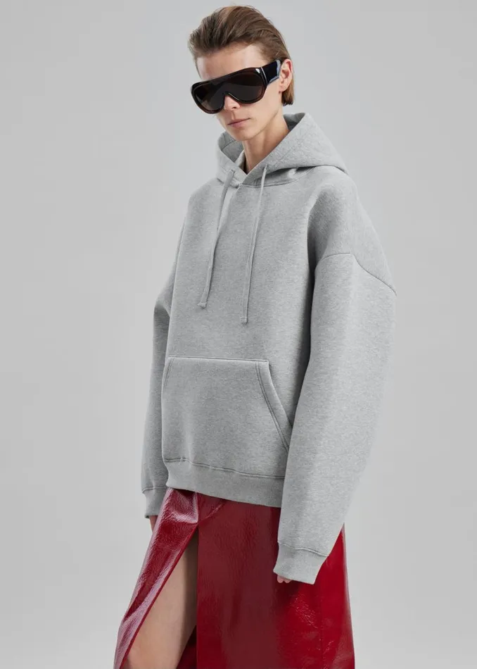 Women The Frankie Shop Tops Easton Oversized Hoodie Light Grey