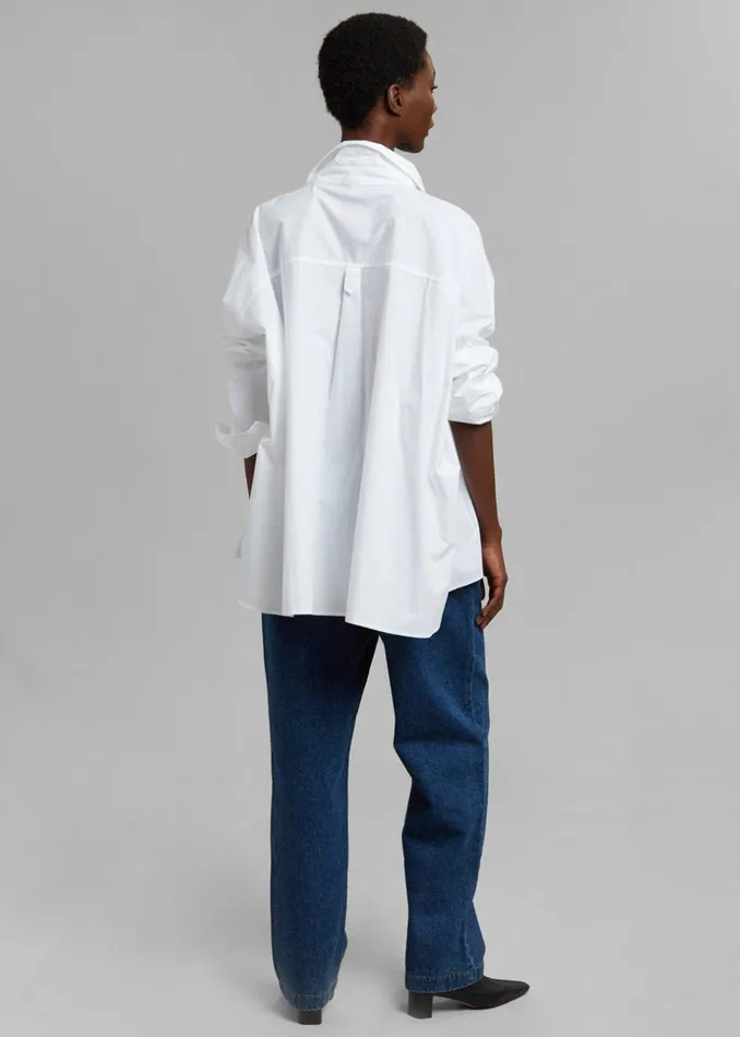 Women The Frankie Shop Tops Elara Oversized Shirt Optic White