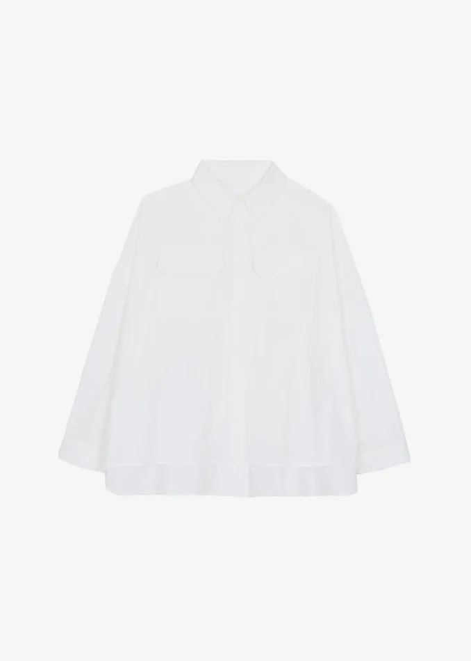Women The Frankie Shop Tops Elara Oversized Shirt Optic White
