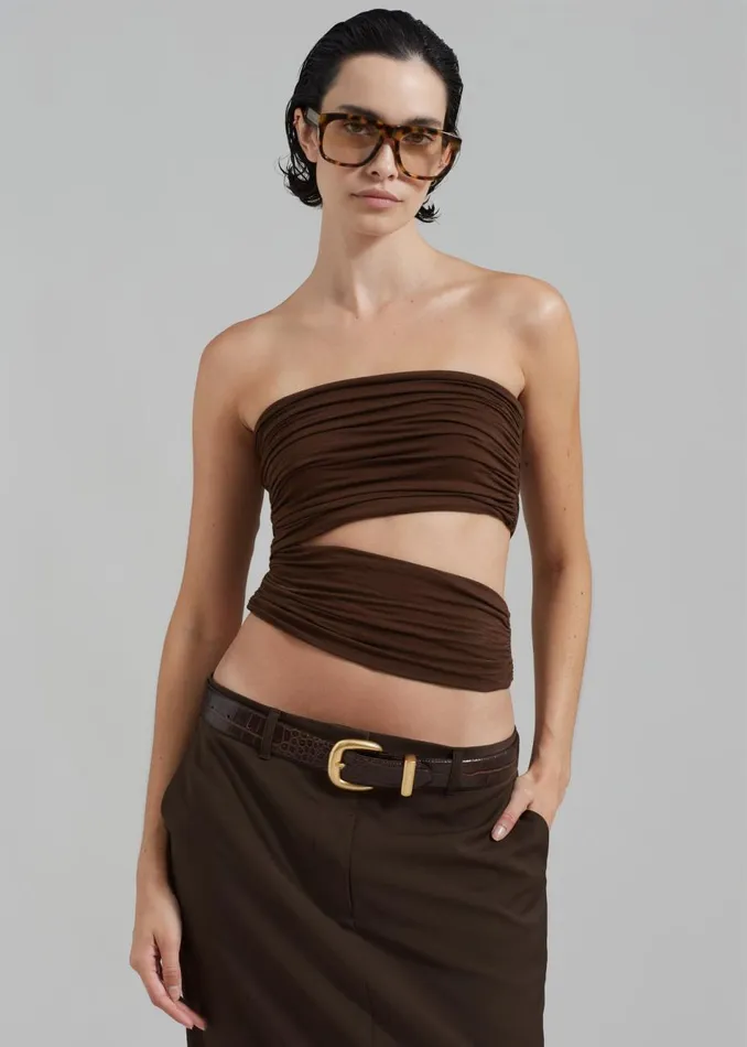 Women The Frankie Shop Tops Elena Tube Top Brown