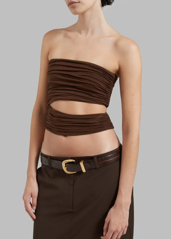 Women The Frankie Shop Tops Elena Tube Top Brown
