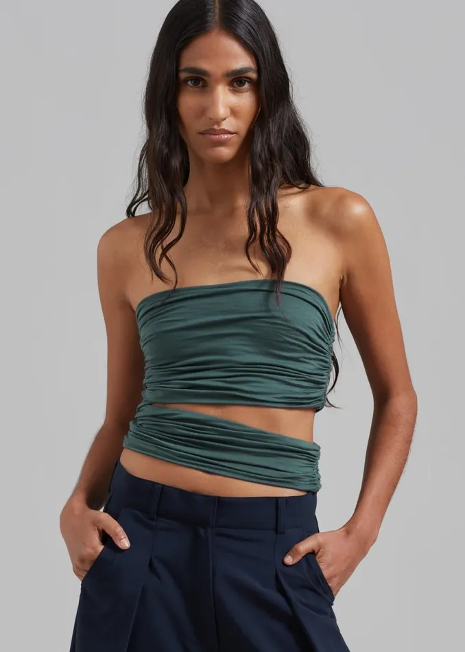 Women The Frankie Shop Tops Elena Tube Top Deep Teal