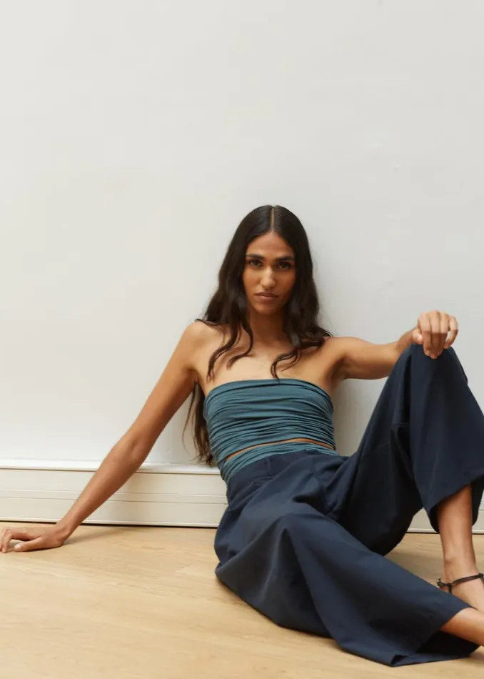 Women The Frankie Shop Tops Elena Tube Top Deep Teal