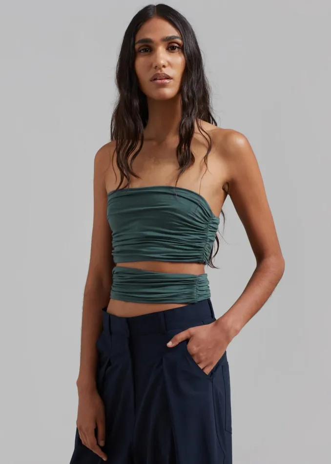 Women The Frankie Shop Tops Elena Tube Top Deep Teal