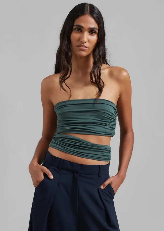 Women The Frankie Shop Tops Elena Tube Top Deep Teal