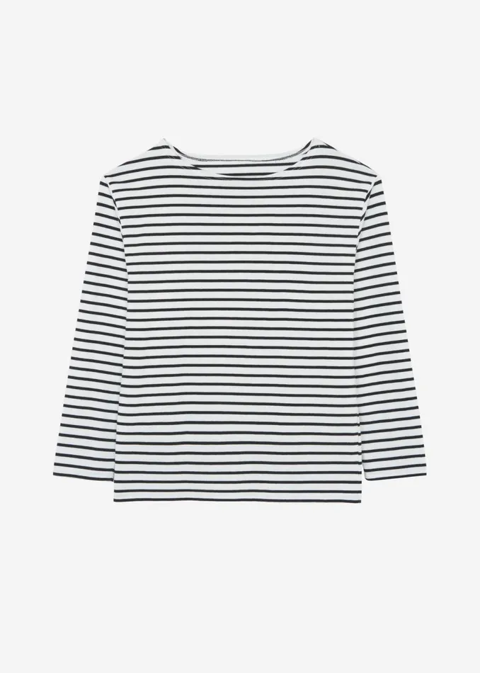 Women The Frankie Shop Tops Elin Boatneck Top Black Stripe