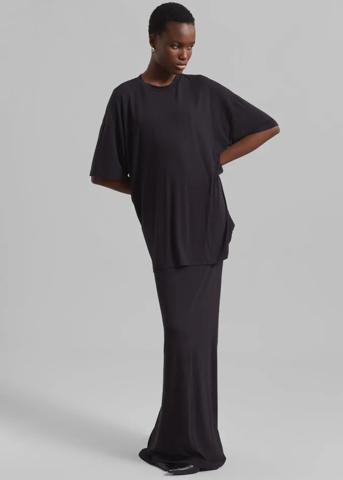 Women The Frankie Shop Tops Ella Boxy Tee Dark Plum