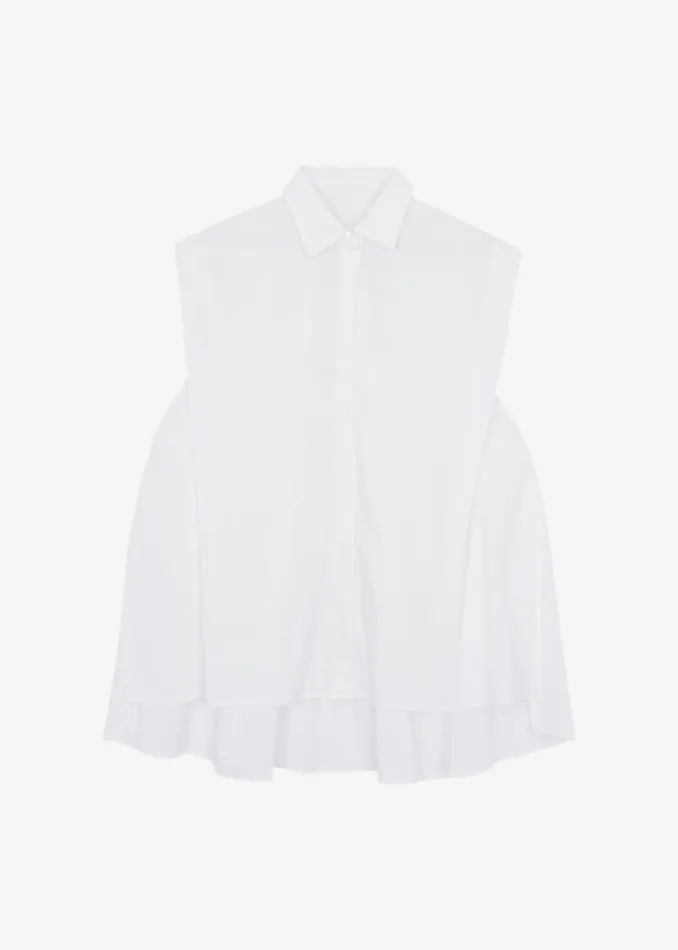 Women The Frankie Shop Tops Ellen Sleeveless Button Down Shirt White