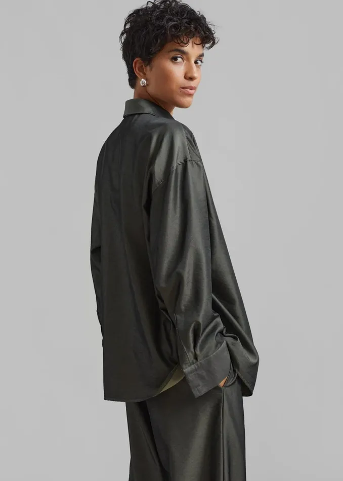 Women The Frankie Shop Tops Ethel Shirt Peacock