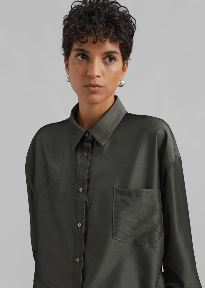 Women The Frankie Shop Tops Ethel Shirt Peacock