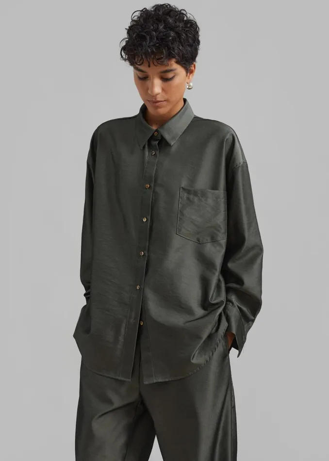 Women The Frankie Shop Tops Ethel Shirt Peacock