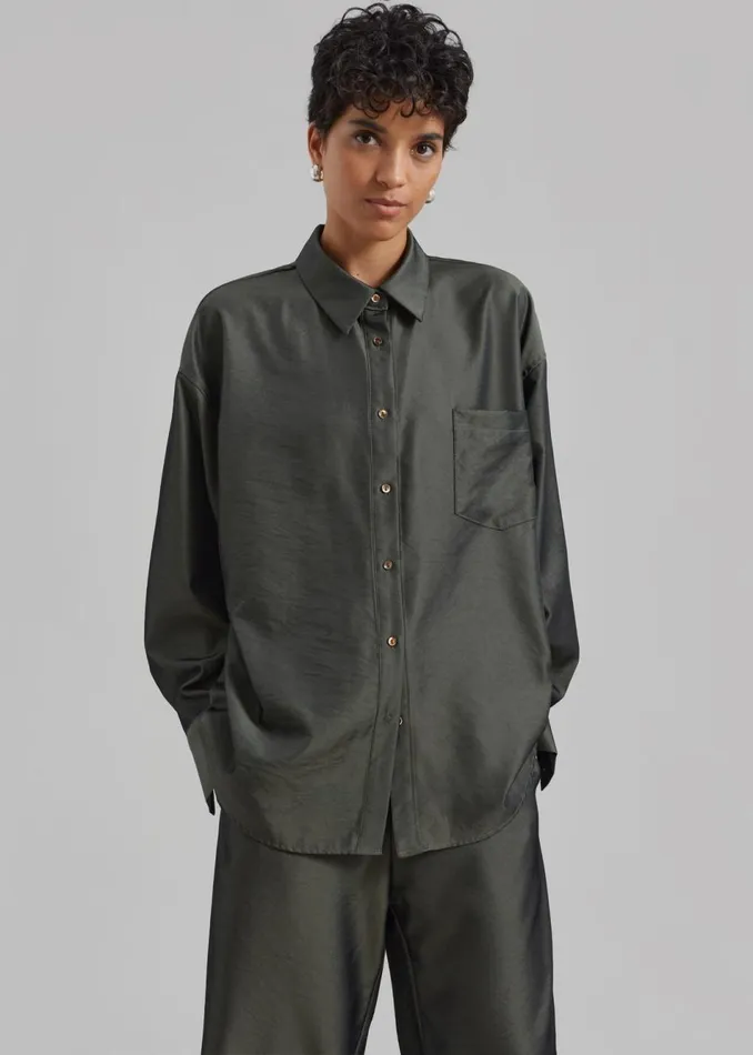 Women The Frankie Shop Tops Ethel Shirt Peacock