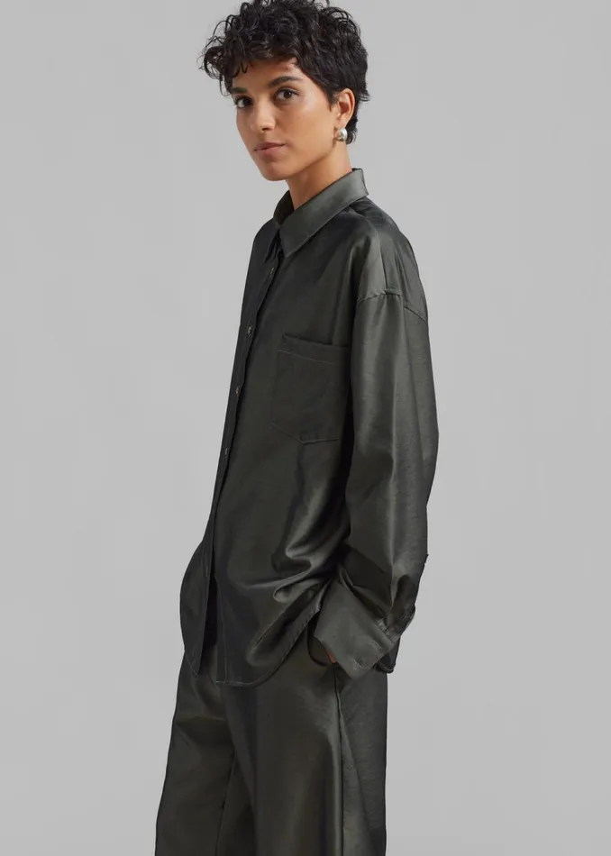 Women The Frankie Shop Tops Ethel Shirt Peacock