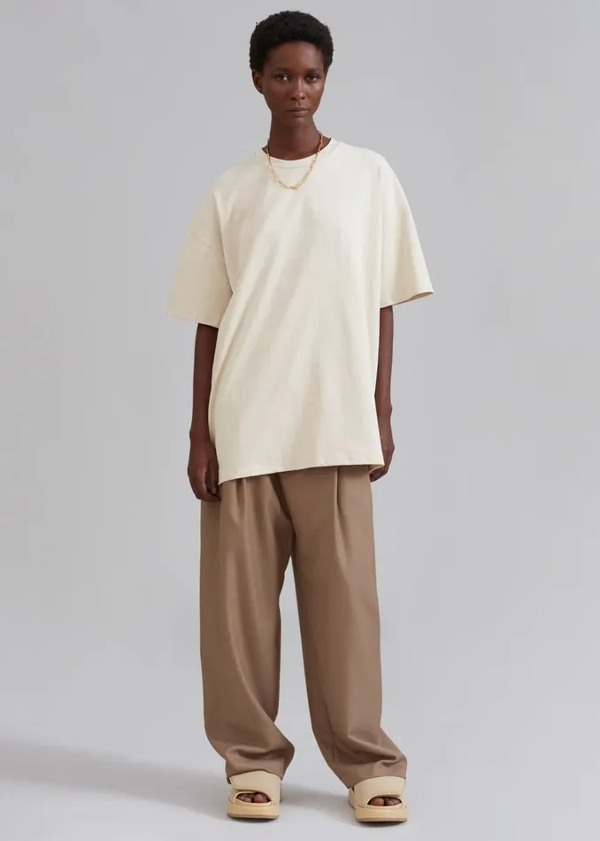 Women The Frankie Shop Tops Faro Boxy Tee Beige