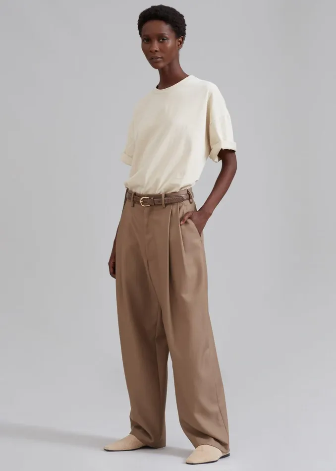 Women The Frankie Shop Tops Faro Boxy Tee Beige