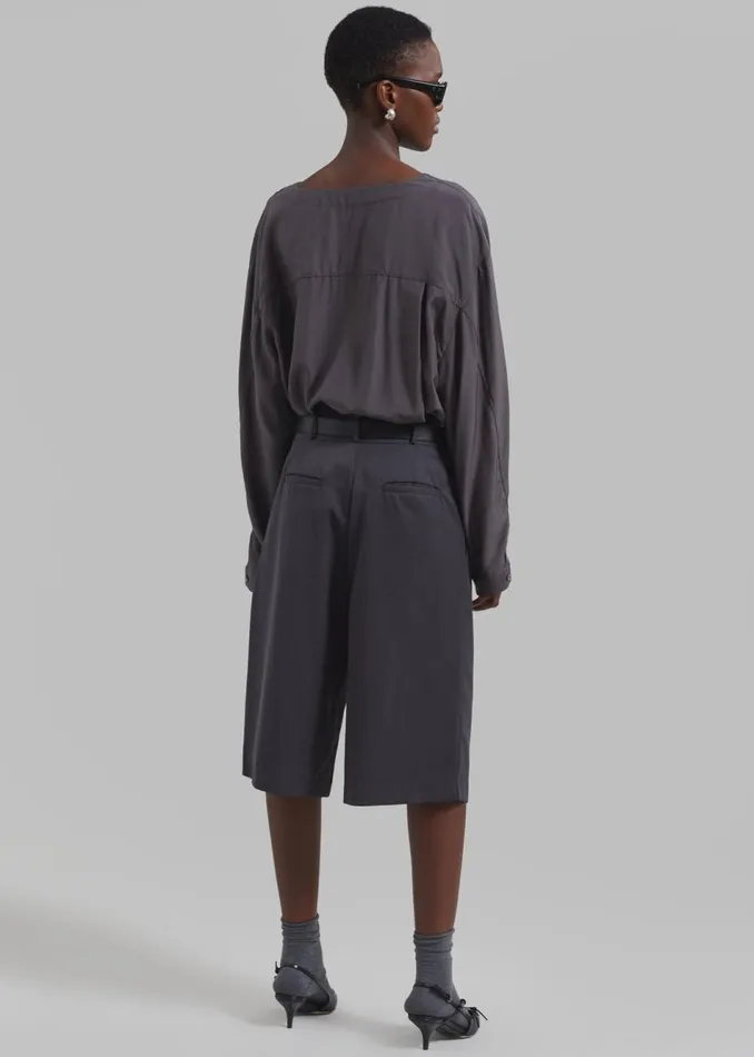 Women The Frankie Shop Tops Finley Blouse Charcoal