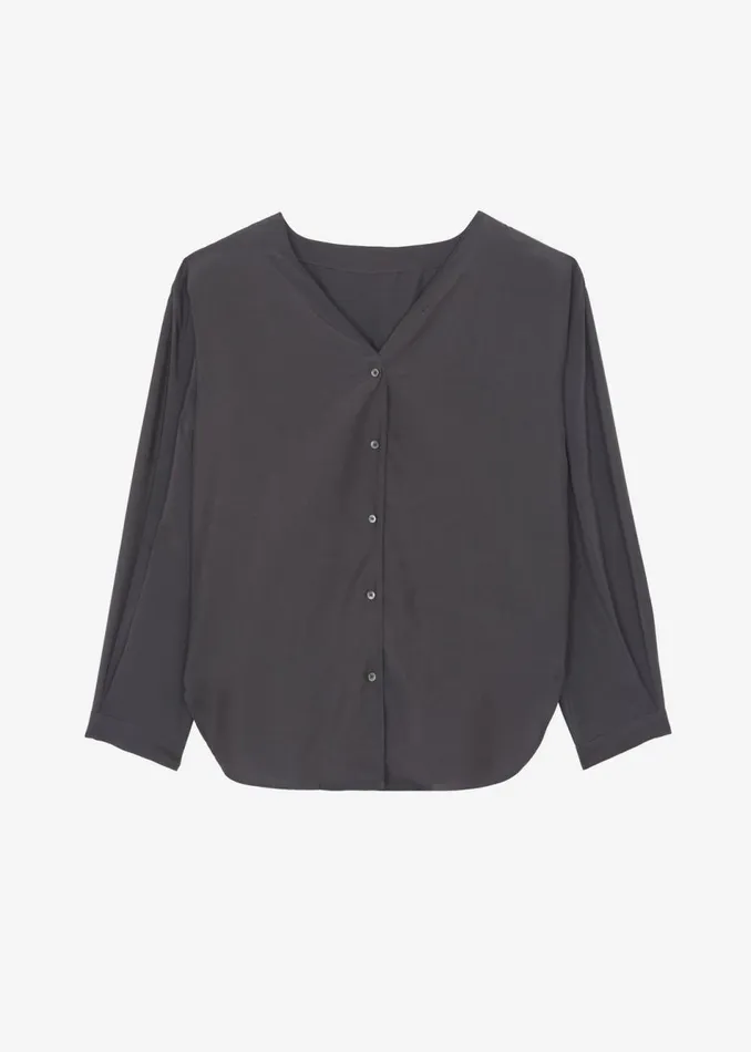 Women The Frankie Shop Tops Finley Blouse Charcoal