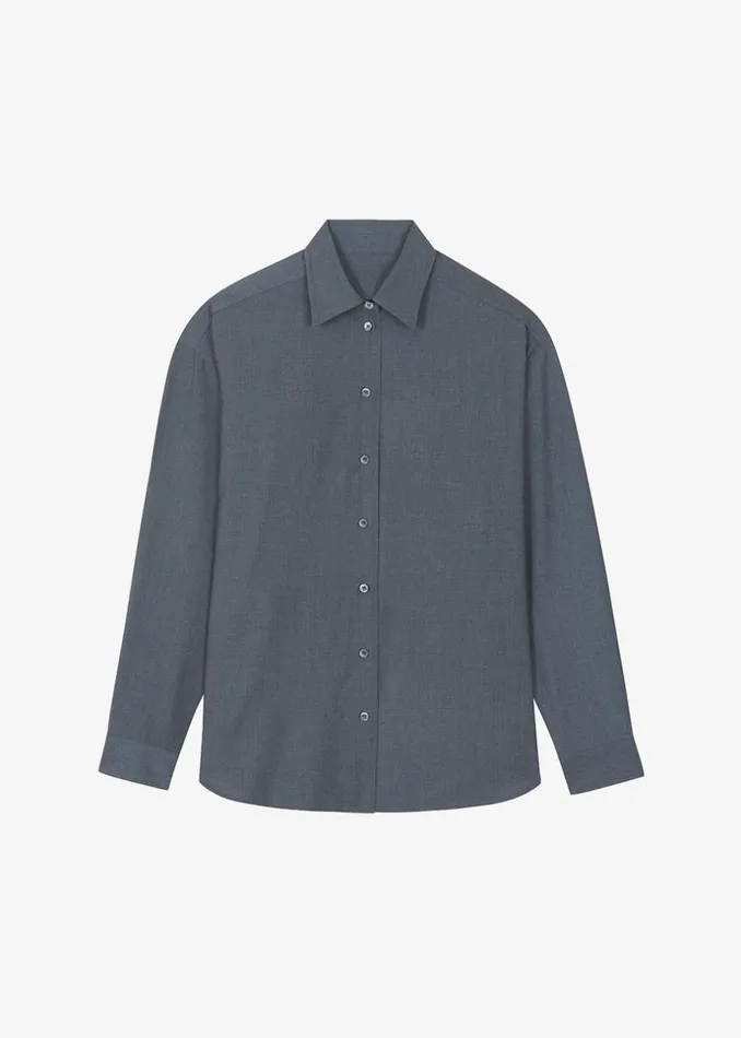 Women The Frankie Shop Tops Gelso Shirt Dark Grey Melange