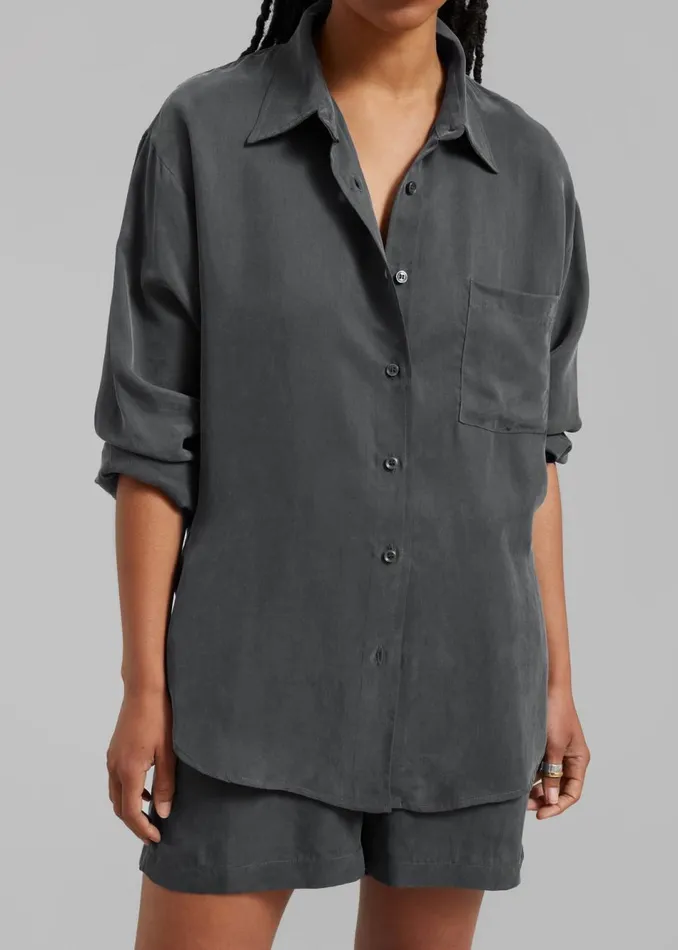 Women The Frankie Shop Tops Haneul Shirt Charcoal