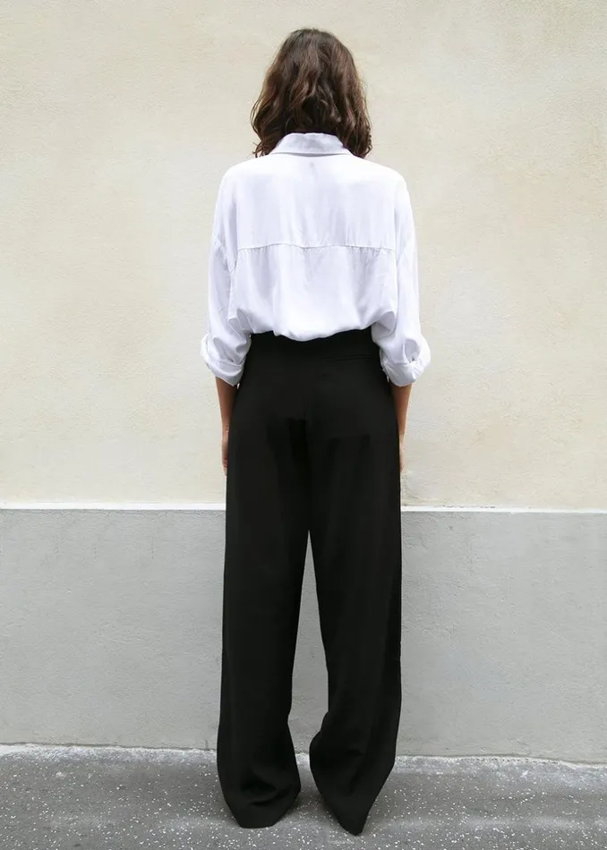 Women The Frankie Shop Tops Hanna Silky Oversized Blouse White