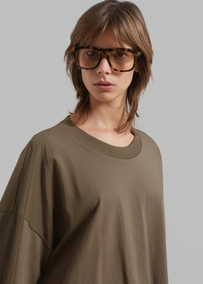 Women The Frankie Shop Tops Harlow Oversized Tee Olive