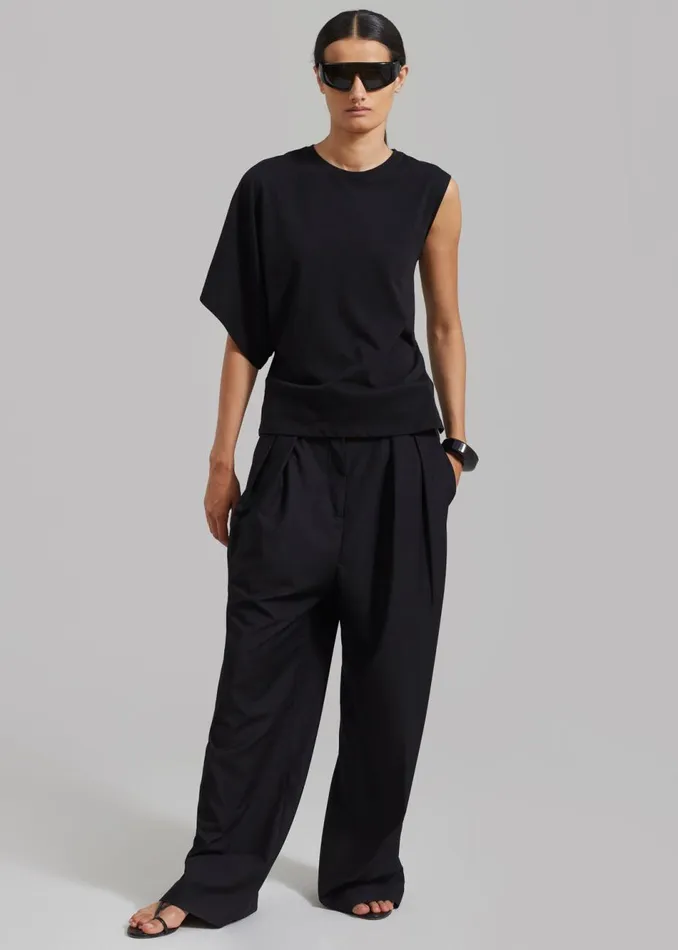Women The Frankie Shop Tops Harper One Sleeve Top Black